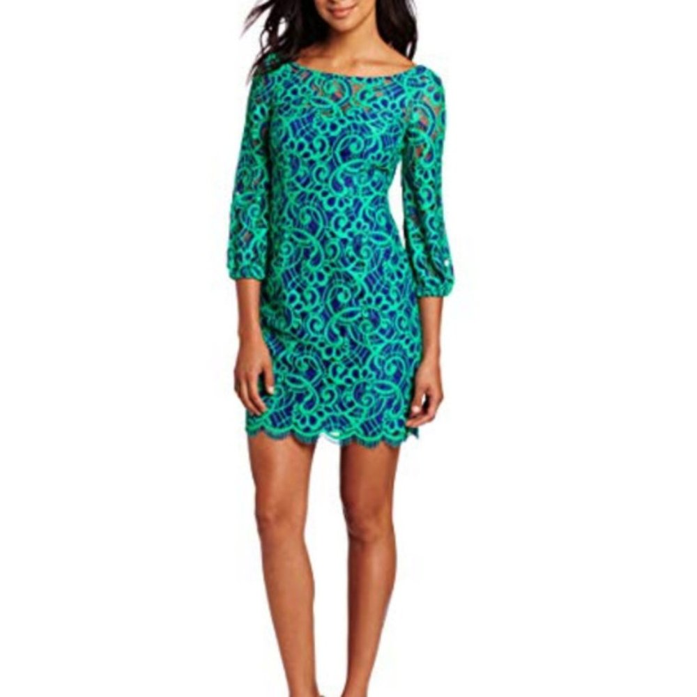 Lilly Pulitzer Moss Shift Dress Lace Size 4